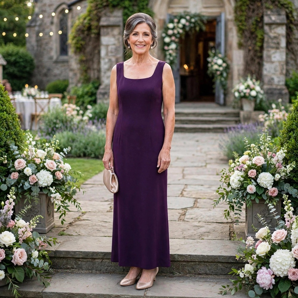 Montage by Mon Cheri Purple Maxi Dress Sleeveless Evening Formal Party